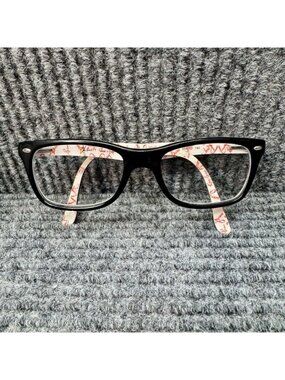 Ray-Ban RB5228 5014 Eyeglasses Black White and Red 50-17-140 Full Rim + Case